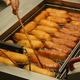 A deep-fried, potato-based snack.